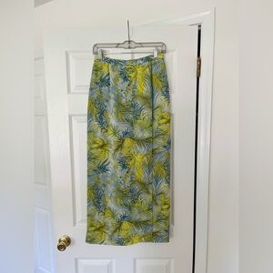 Vintage Bloomingdale's Silk Lined Tropical Maxi Skirt
